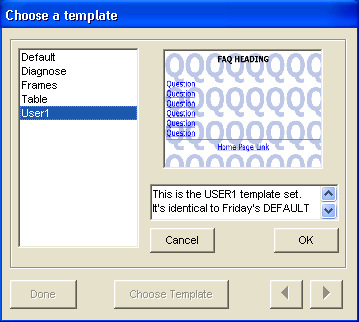 template dialogue box