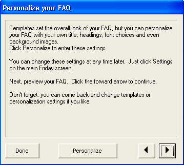 personalise FAQ