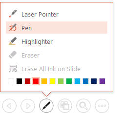 slideshow pen options dialogue box