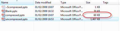 super compressed presentation file size 2