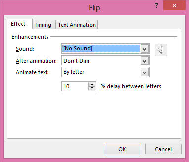 animation options