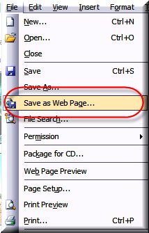 save as web page
