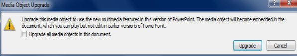 Upgrade video in PowerPoint 2010