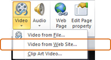 insert video from web site into PowerPoint 2010